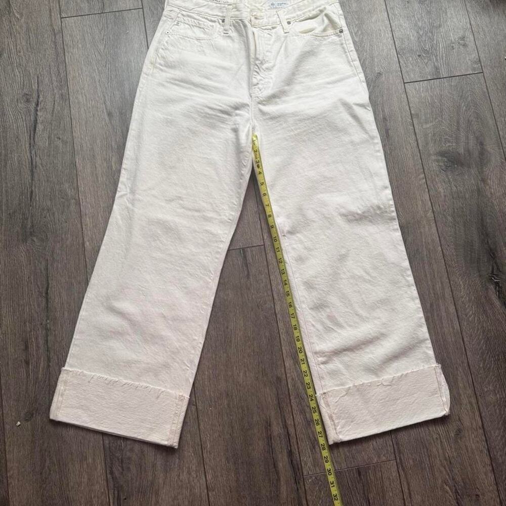 Ag white high rise wide leg